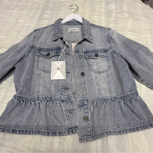 KanCan Blue Denim Peplum Jacket - Picture 1 of 7